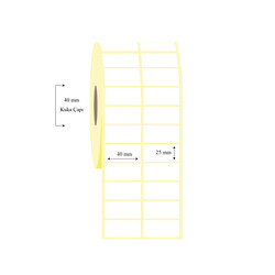 40mm x 25mm 2 li Ayrık Lamine Termal Etiket - 