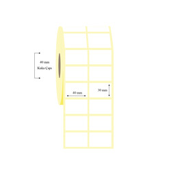 40mm x 30mm 2 li Ayrık Lamine Termal Etiket - 