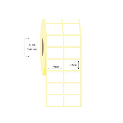 40mm x 30mm 2 li Ayrık Lamine Termal Etiket - 1