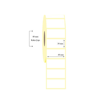 40mm x 30mm Tekli Lamine Termal Etiket - 1