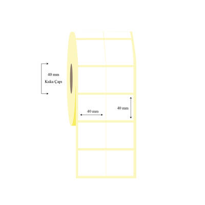 40mm x 40mm 2 li Bitişik Lamine Termal Etiket - 1