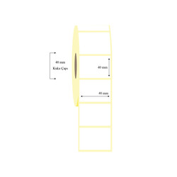 40mm x 40mm Tekli Lamine Termal Etiket - 