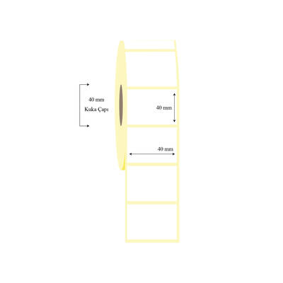 40mm x 40mm Tekli Lamine Termal Etiket - 1