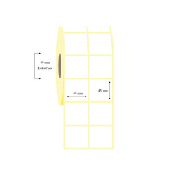 40mm x 45mm 2 li Ayrık Lamine Termal Etiket - 