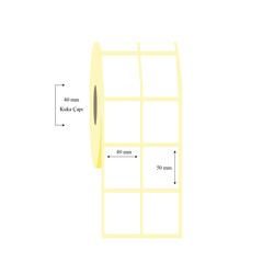 40mm x 50mm 2 li Ayrık Lamine Termal Etiket - 