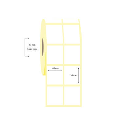 40mm x 50mm 2 li Ayrık Lamine Termal Etiket - 1