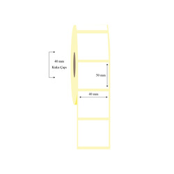 40mm x 50mm Tekli Lamine Termal Etiket - 