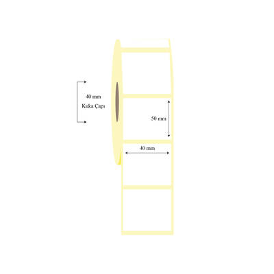 40mm x 50mm Tekli Lamine Termal Etiket - 1