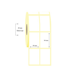 40mm x 60mm 2 li Ayrık Lamine Termal Etiket - 