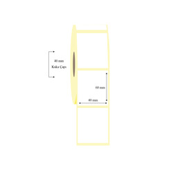 40mm x 60mm Tekli Lamine Termal Etiket - 