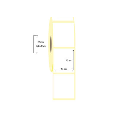 40mm x 60mm Tekli Lamine Termal Etiket - 1