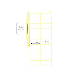 45mm x 20mm 2 li Ayrık Lamine Termal Etiket - 