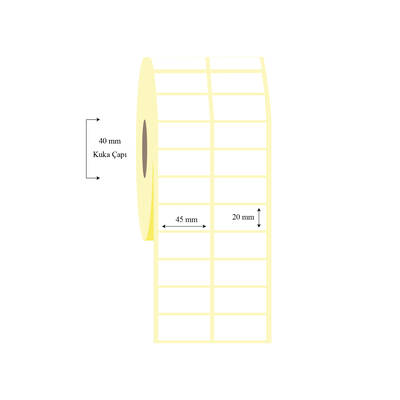 45mm x 20mm 2 li Ayrık Lamine Termal Etiket - 1