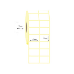 45mm x 30mm 2 li Ayrık Lamine Termal Etiket - 