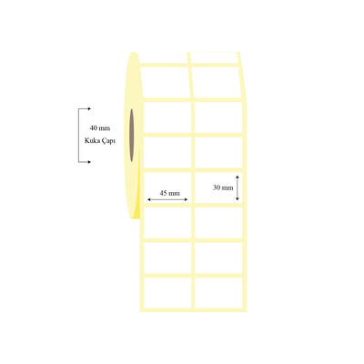 45mm x 30mm 2 li Ayrık Lamine Termal Etiket - 1