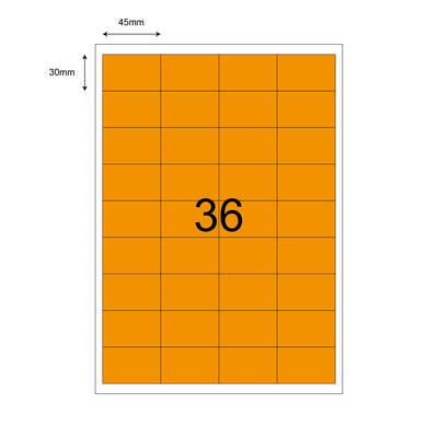 45mm x 30mm Turuncu Lazer Etiket - 1