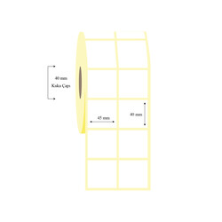 45mm x 40mm 2 li Ayrık Lamine Termal Etiket - 