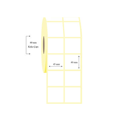 45mm x 40mm 2 li Ayrık Lamine Termal Etiket - 1