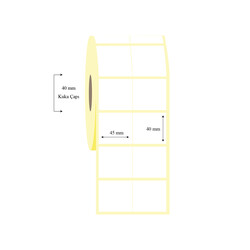 45mm x 40mm 2 li Bitişik Lamine Termal Etiket - 