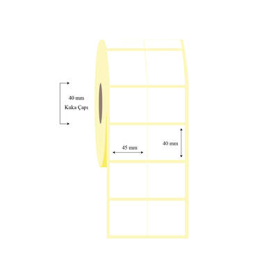 45mm x 40mm 2 li Bitişik Lamine Termal Etiket - 1