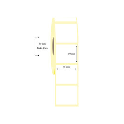 45mm x 50mm tekli Lamine Termal Etiket - 