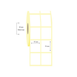 45mm x 50mm 2 li Ayrık Lamine Termal Etiket - 