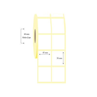 45mm x 50mm 2 li Ayrık Lamine Termal Etiket - 1