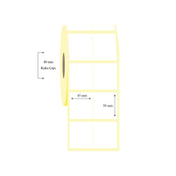 45mm x 50mm 2 li Bitişik Lamine Termal Etiket - 