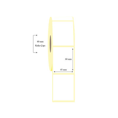 45mm x 80mm Tekli Lamine Termal Etiket - 1