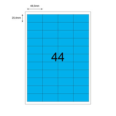 48,5mm x 25,4mm Mavi Lazer Etiket - 1