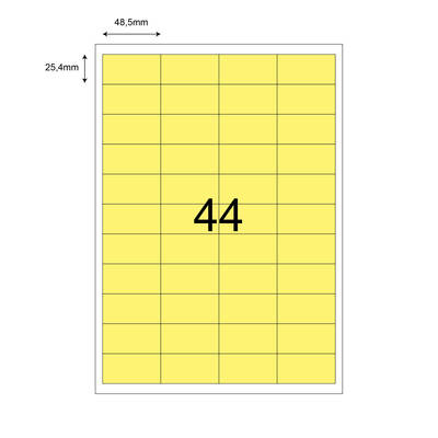48,5mm x 25,4mm Sarı Lazer Etiket - 1
