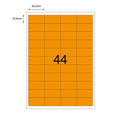 48,5mm x 25,4mm Turuncu Lazer Etiket - 1