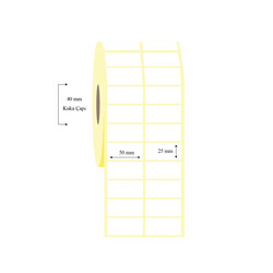 50mm x 25mm 2 li Ayrık Lamine Termal Etiket - 