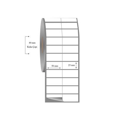 50mm x 25mm 2 li Bitişik Fasson Fastyre Etiket - 1