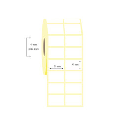 50mm x 30mm 2 li Ayrık Lamine Termal Etiket - 