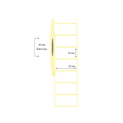 50mm x 30mm Tekli Lamine Termal Etiket - 