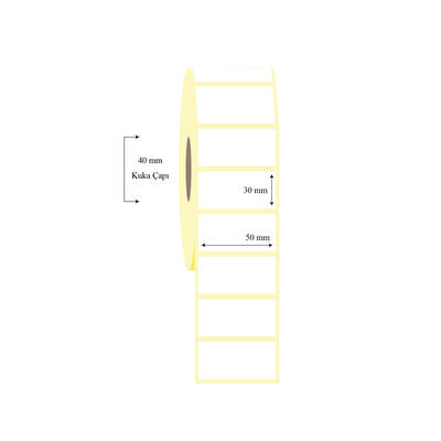 50mm x 30mm Tekli Lamine Termal Etiket - 1