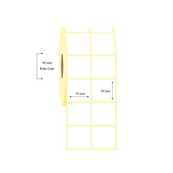 50mm x 40mm 2 li Ayrık Lamine Termal Etiket - 