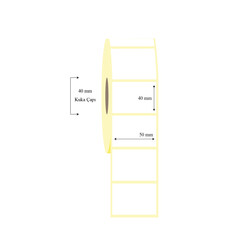 50mm x 40mm Tekli Lamine Termal Etiket - 