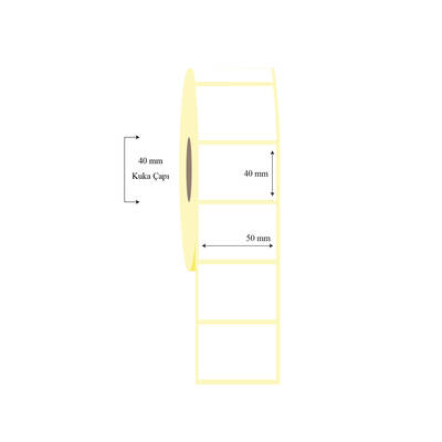 50mm x 40mm Tekli Lamine Termal Etiket - 1