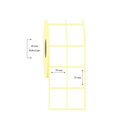 50mm x 50mm 2 li Ayrık Lamine Termal Etiket - 