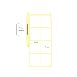 50mm x 50mm 2 li Bitişik Lamine Termal Etiket - 