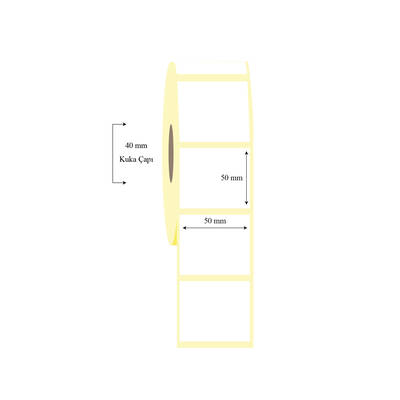 50mm x 50mm Tekli Lamine Termal Etiket - 1