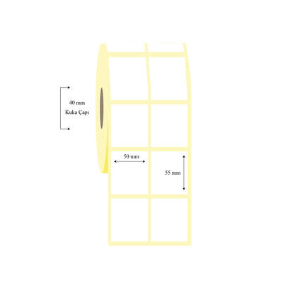 50mm x 55mm 2 li Ayrık Lamine Termal Etiket - 1