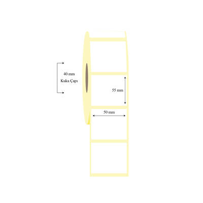 50mm x 55mm Tekli Lamine Termal Etiket - 1