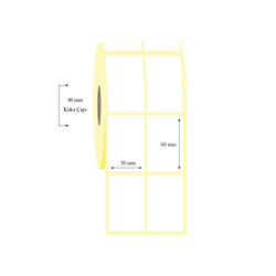 50mm x 60mm 2 li Ayrık Lamine Termal Etiket - 