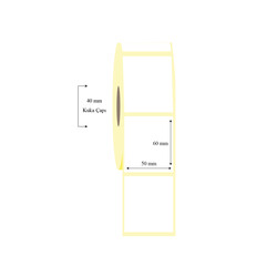 50mm x 60mm Tekli Lamine Termal Etiket - 