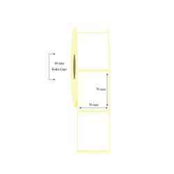 50mm x 70mm Tekli Lamine Termal Etiket - 