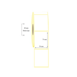 50mm x 75mm Tekli Lamine Termal Etiket - 