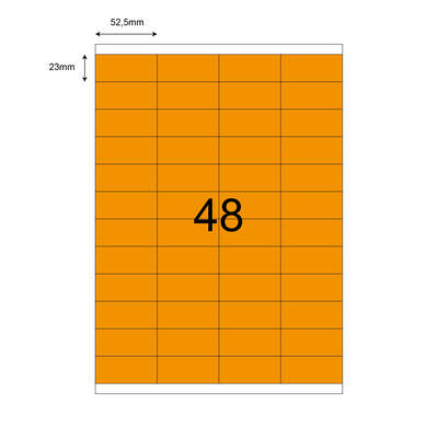 52,5mm x 23mm Turuncu Lazer Etiket - 1